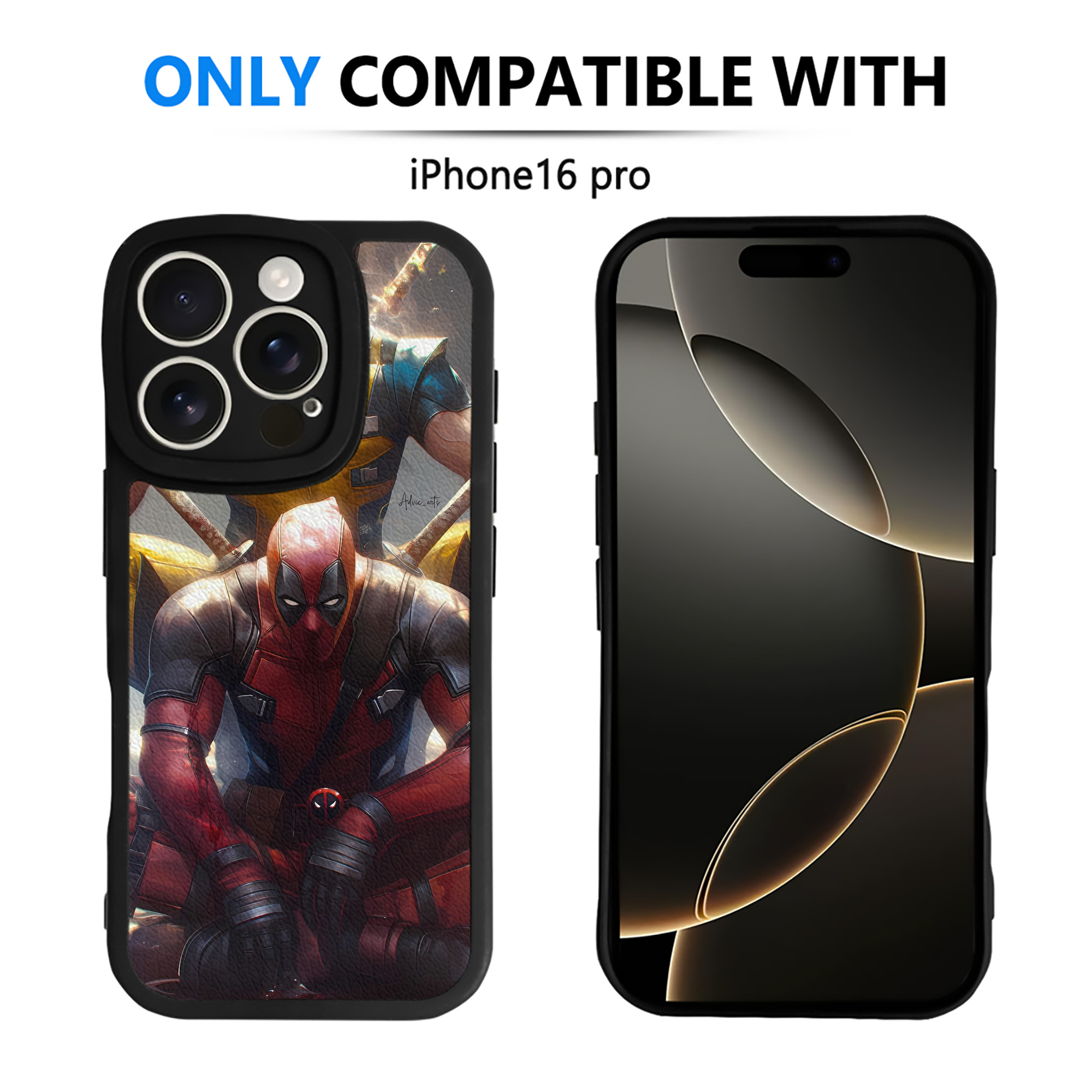 （画像用） Deadpool デッドプール 【iPhone 16シリーズ対応】シリコンスマホケース（レザー調） 材質：シリコン